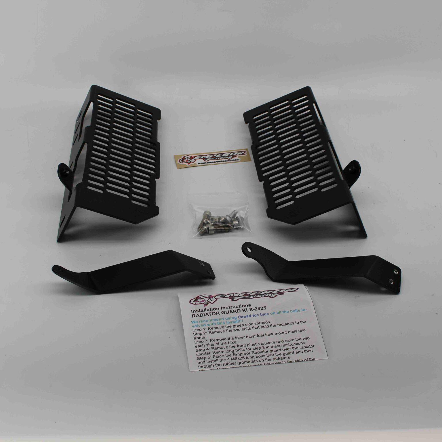 Heavy Duty Skid Plate KLX1655BK and Radiator Guard KLX2425BK for